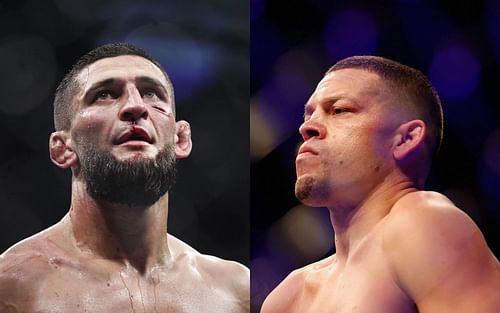 Khamzat Chimaev (left) and Nate Diaz (right)