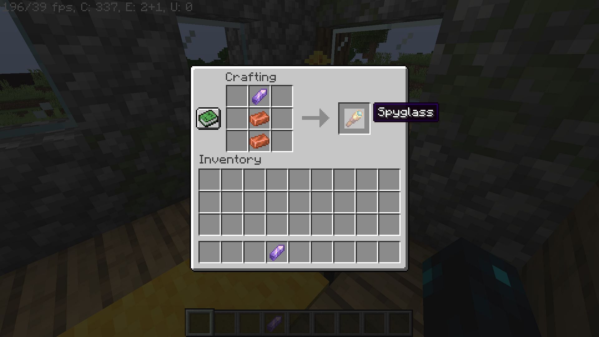 Crafting recipe for Spyglass (Image via Minecraft Java 1.19 update)