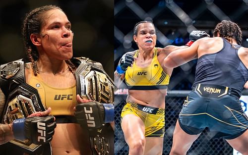 Amanda Nunes (left), Nunes vs. Julianna Pena (right) [Image courtesy: @ufc via Instagram]