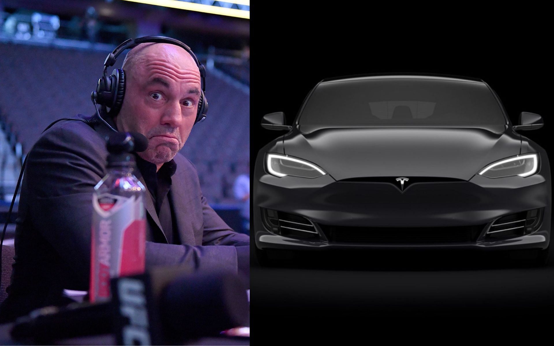 Joe Rogan (left) Tesla Model S Plaid (right) (image courtesy @yougotplaid Instagram)