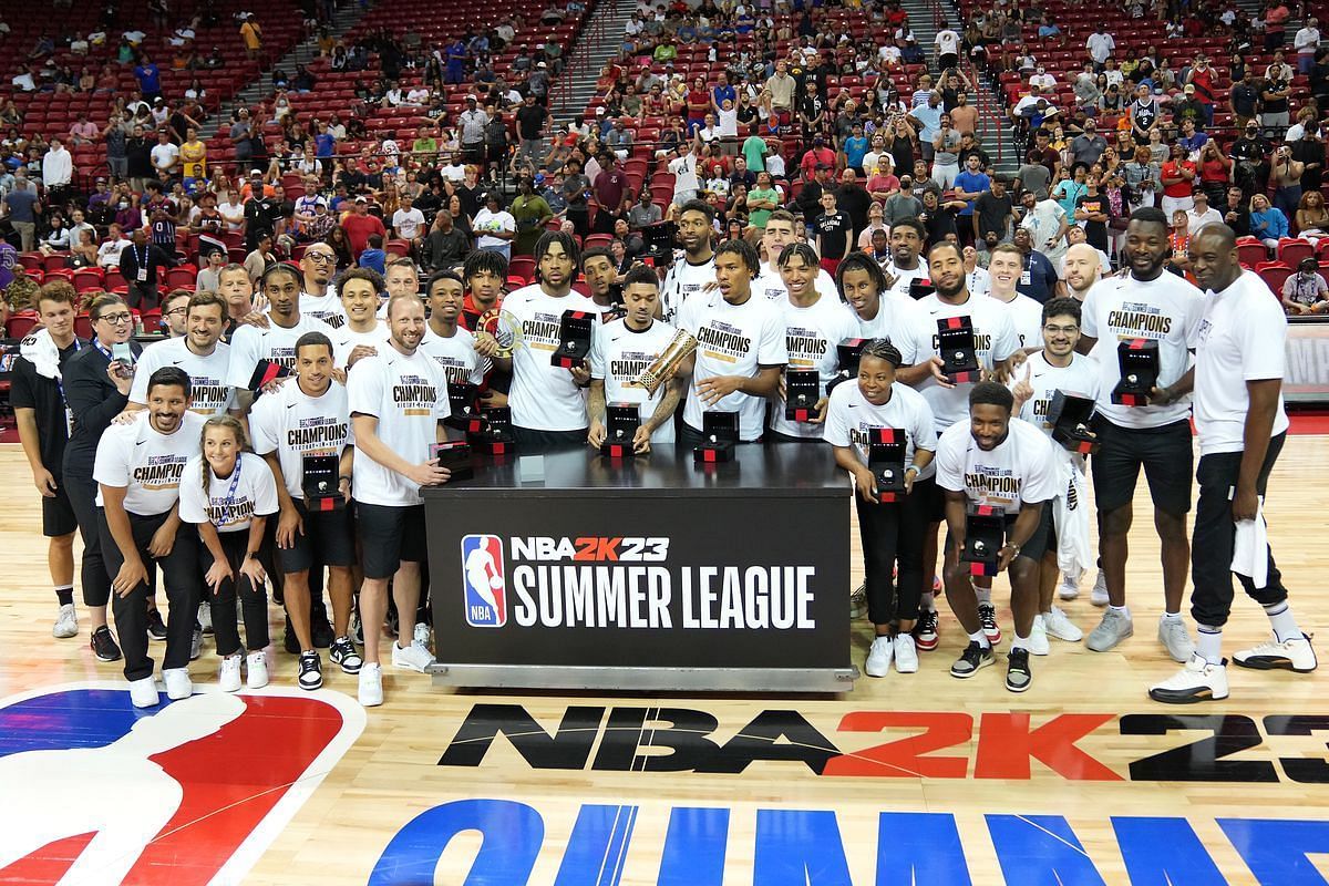Portland Trail Blazers celebrate the 2022 NBA Summer League championship [Source: USA Today]