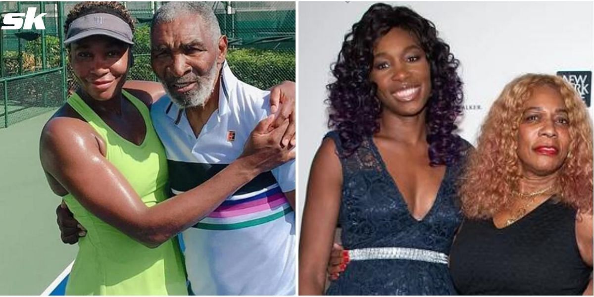 Venus Williams her father Richard Williams (L) and mother Oracene Price (R)