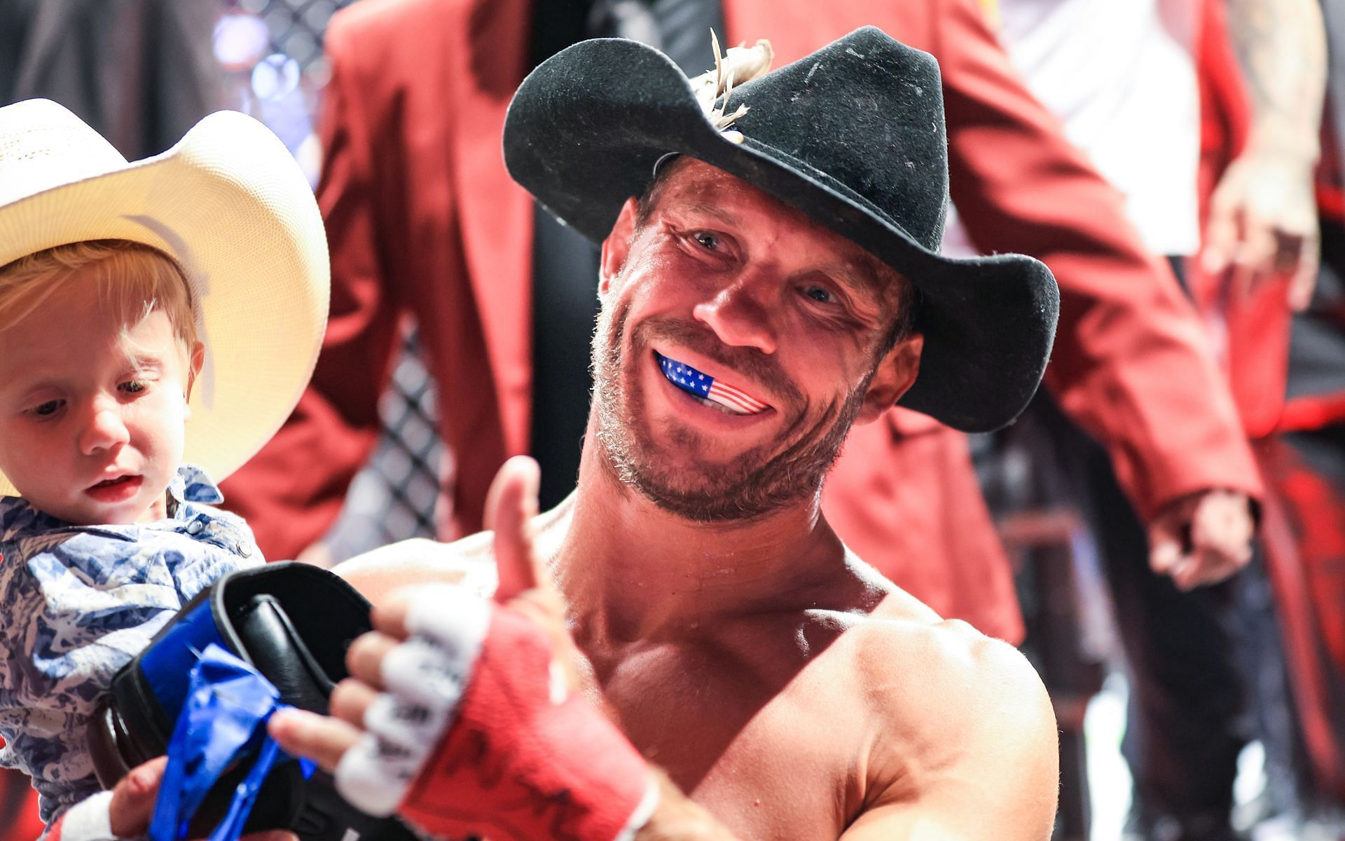 Donald Cerrone with his son at UFC 276