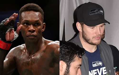 Israel Adesanya (left) and Chris Pratt (right) [Images via Getty]