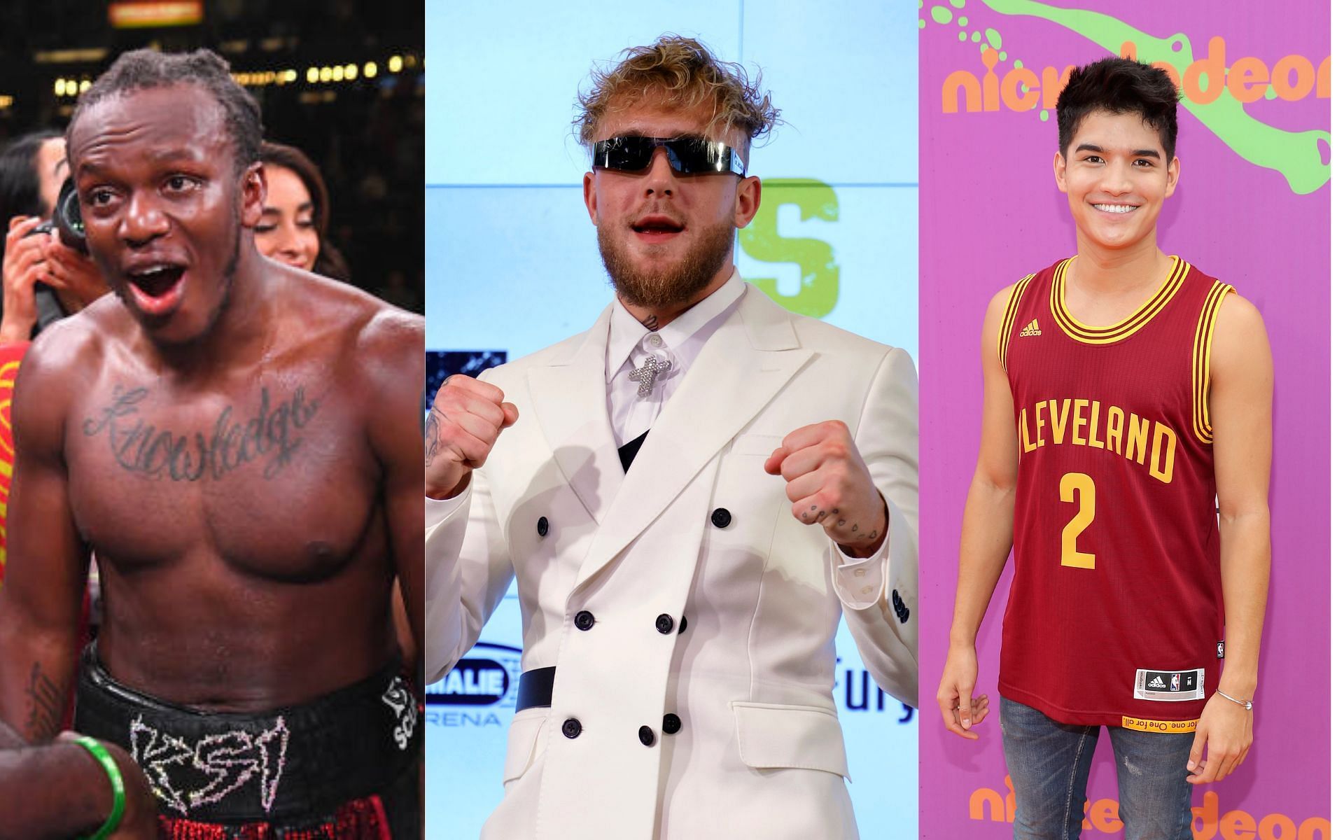 KSI (L), Jake Paul (M), and Alex Wassabi (R) [Image credits Getty Images]