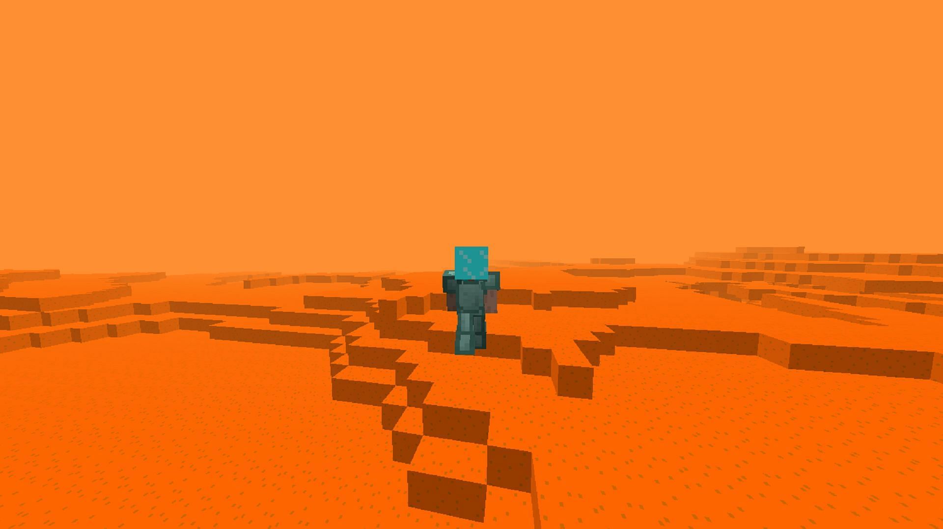 A player exploring Mars in SpaceCraft (Image via CapCreeperGR/CurseForge)