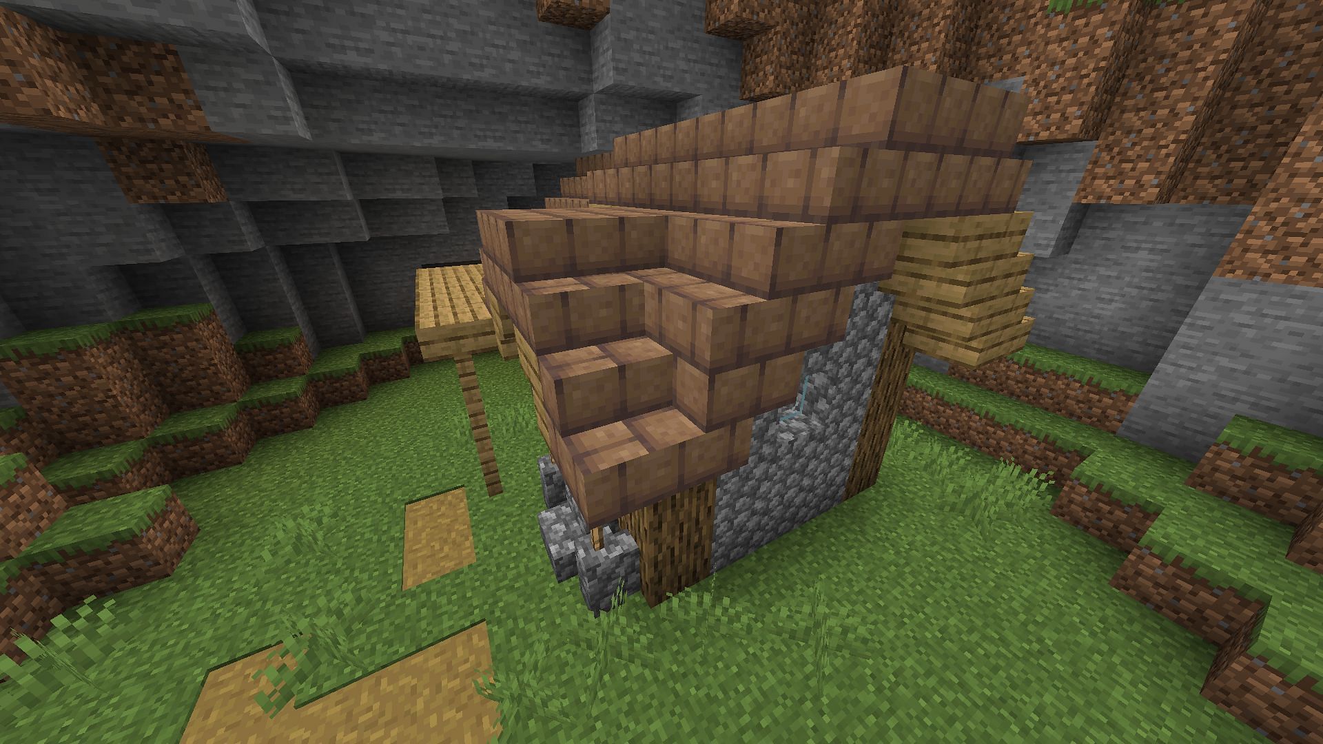 Mud brick roofs can protect builds from burning from lightning (Image via Minecraft 1.19 update)