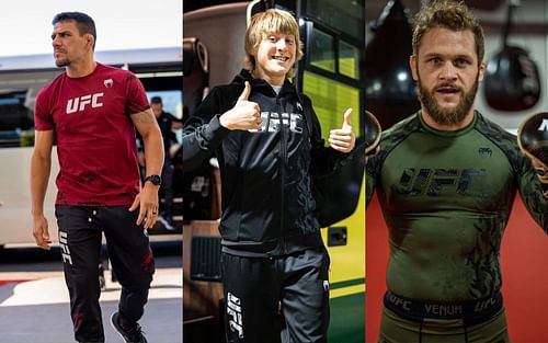 Dos Anjos, Pimblett, and Fiziev (images courtesy of @rdosanjosmma, @theufcbaddy, and @rafael_ataman_fiziev Instagram)