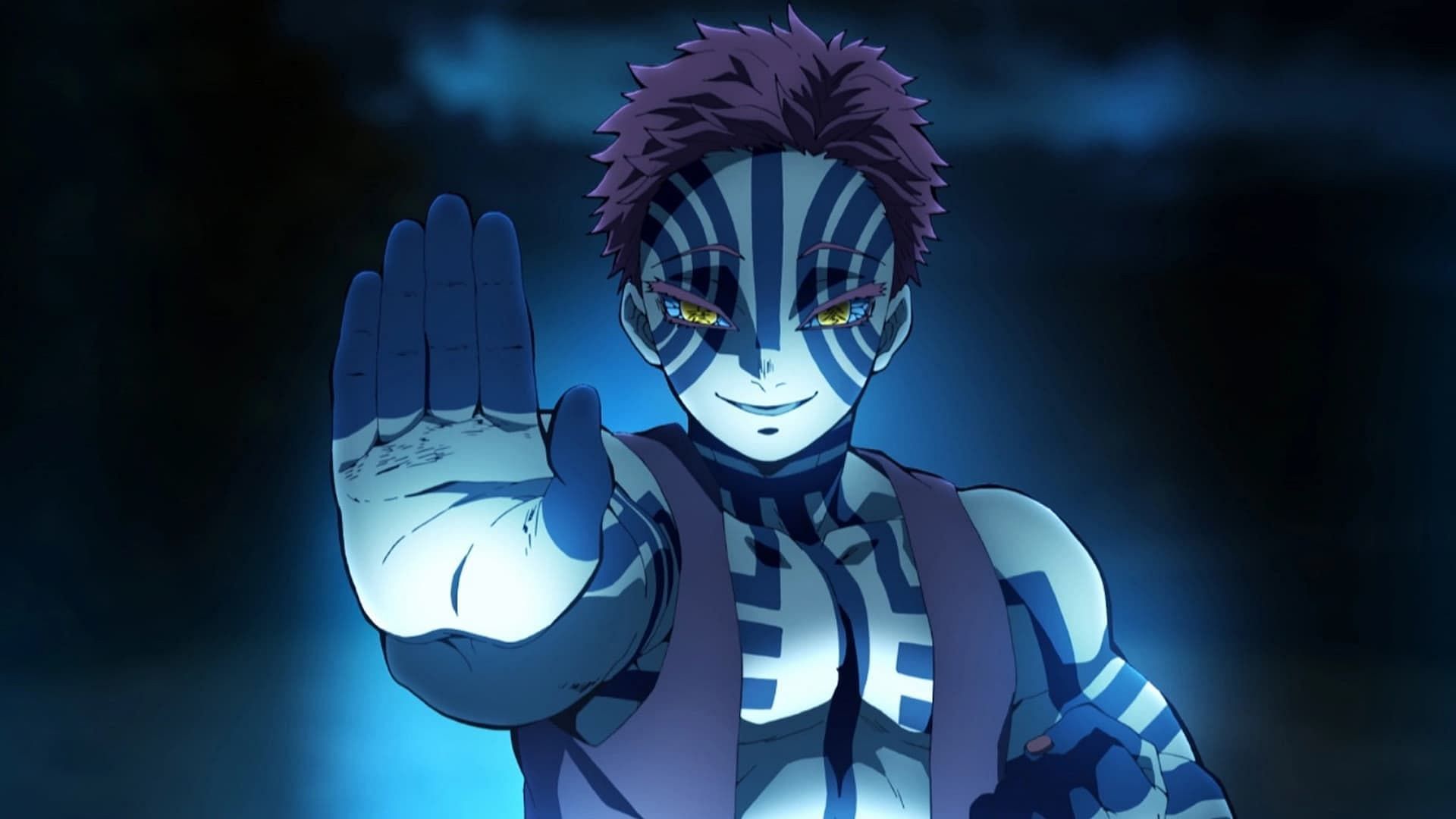 Akaza as seen in the anime series (Image via Ufotable)