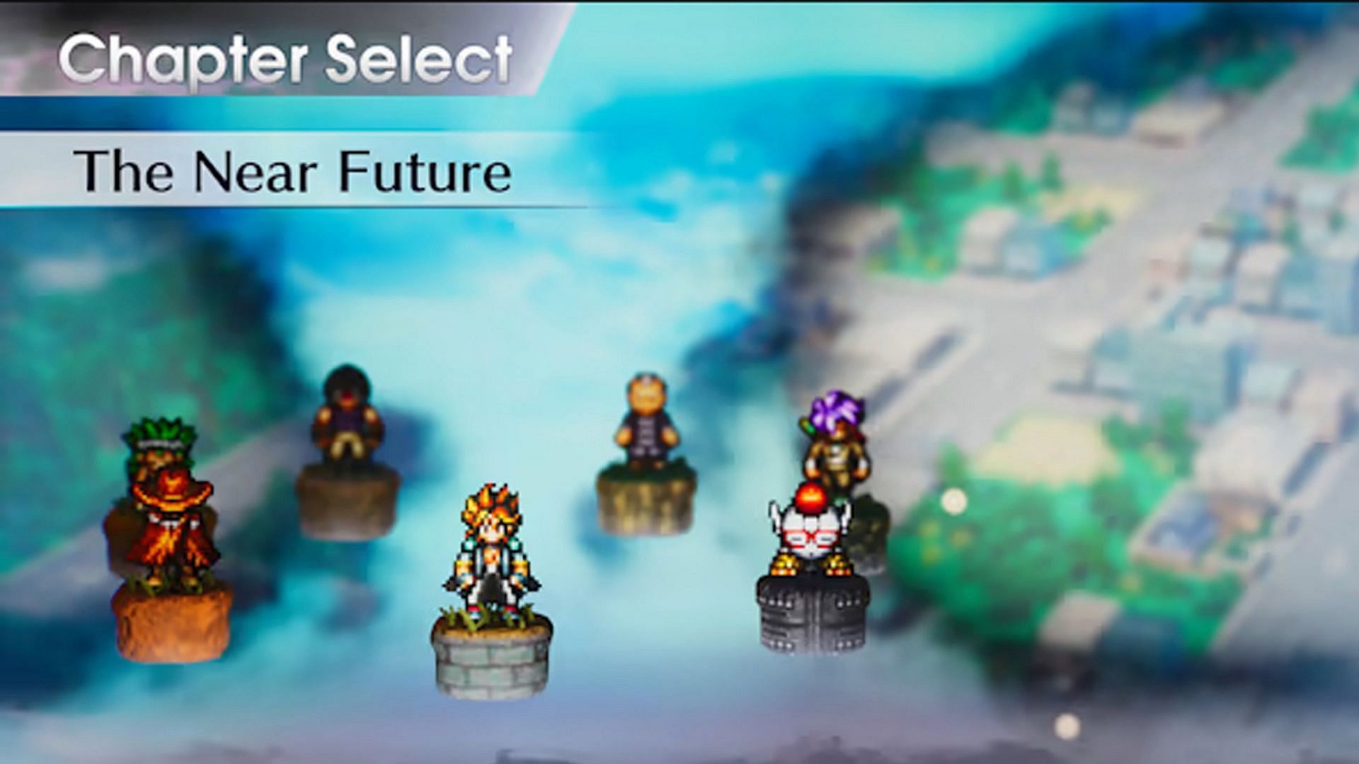 Live A Live&#039;s chapter and character select screen (Image via Square Enix)