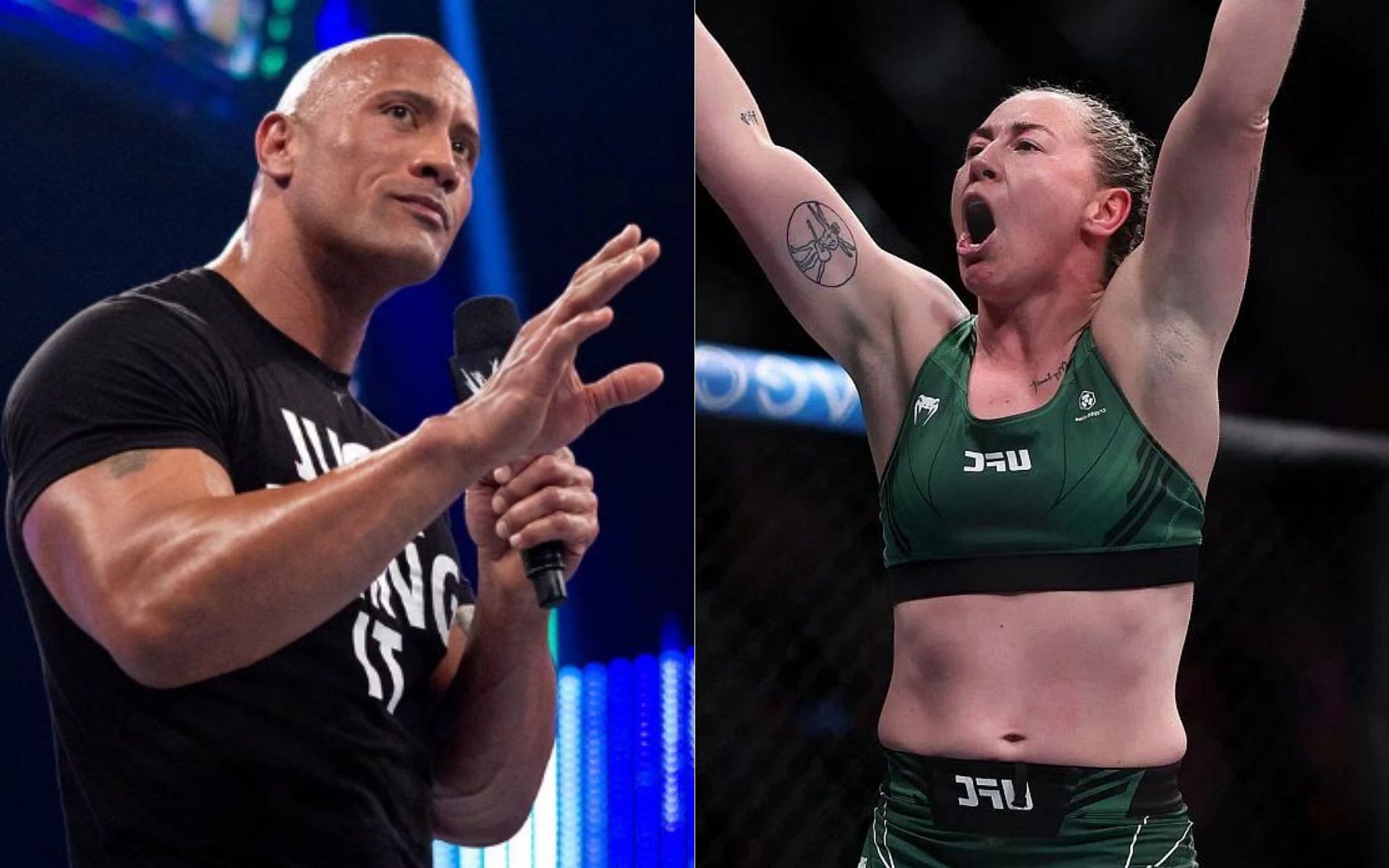 Dwayne &#039;The Rock&#039; Johnson (left) and Molly McCann (right)