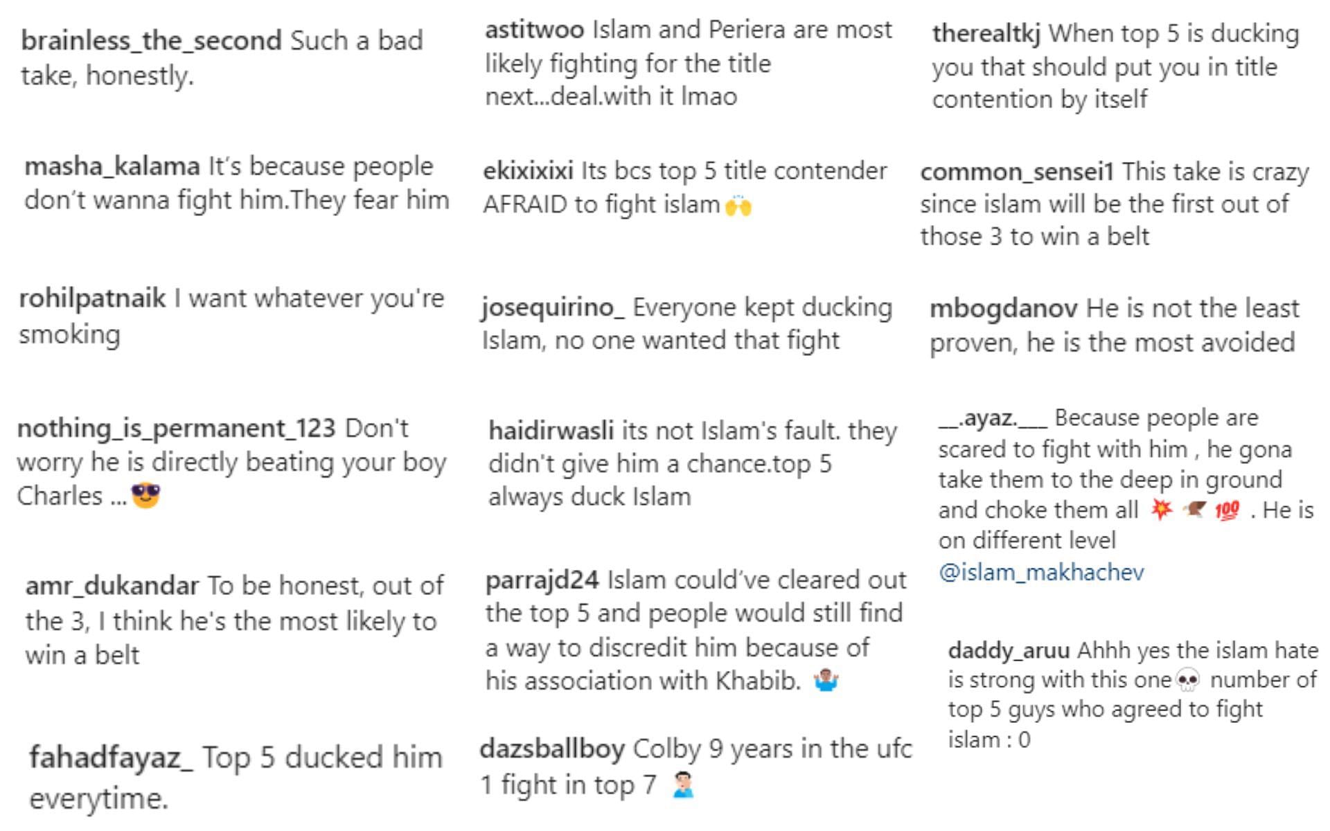 Fan reactions via @mmafeeed on Instagram