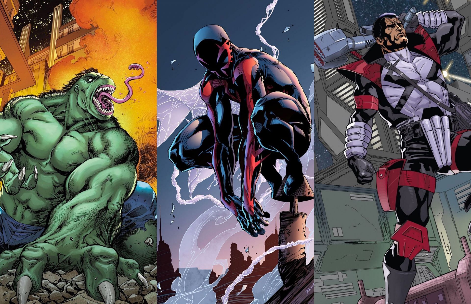 Hulk 2099/Spider-Man 2099/Punisher 2099 (Images via Marvel Comics)