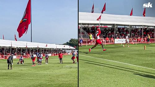 Tom Brady and Julio Jones teamed up at Tampa Bay Buccaneers' training camp to put on a show