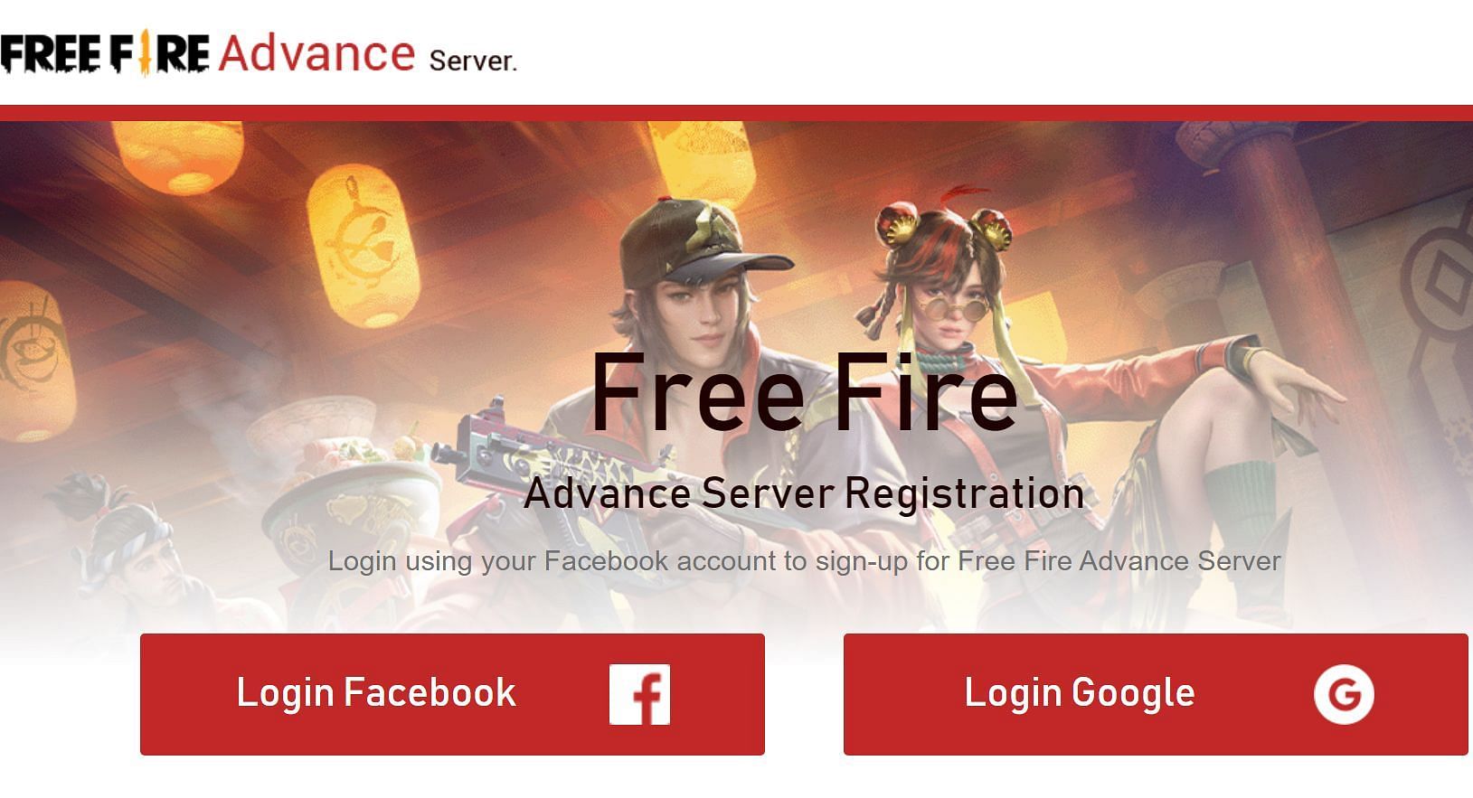Users should use the Google or Facebook account attached to their game accounts to log in to the website (Image via Garena)