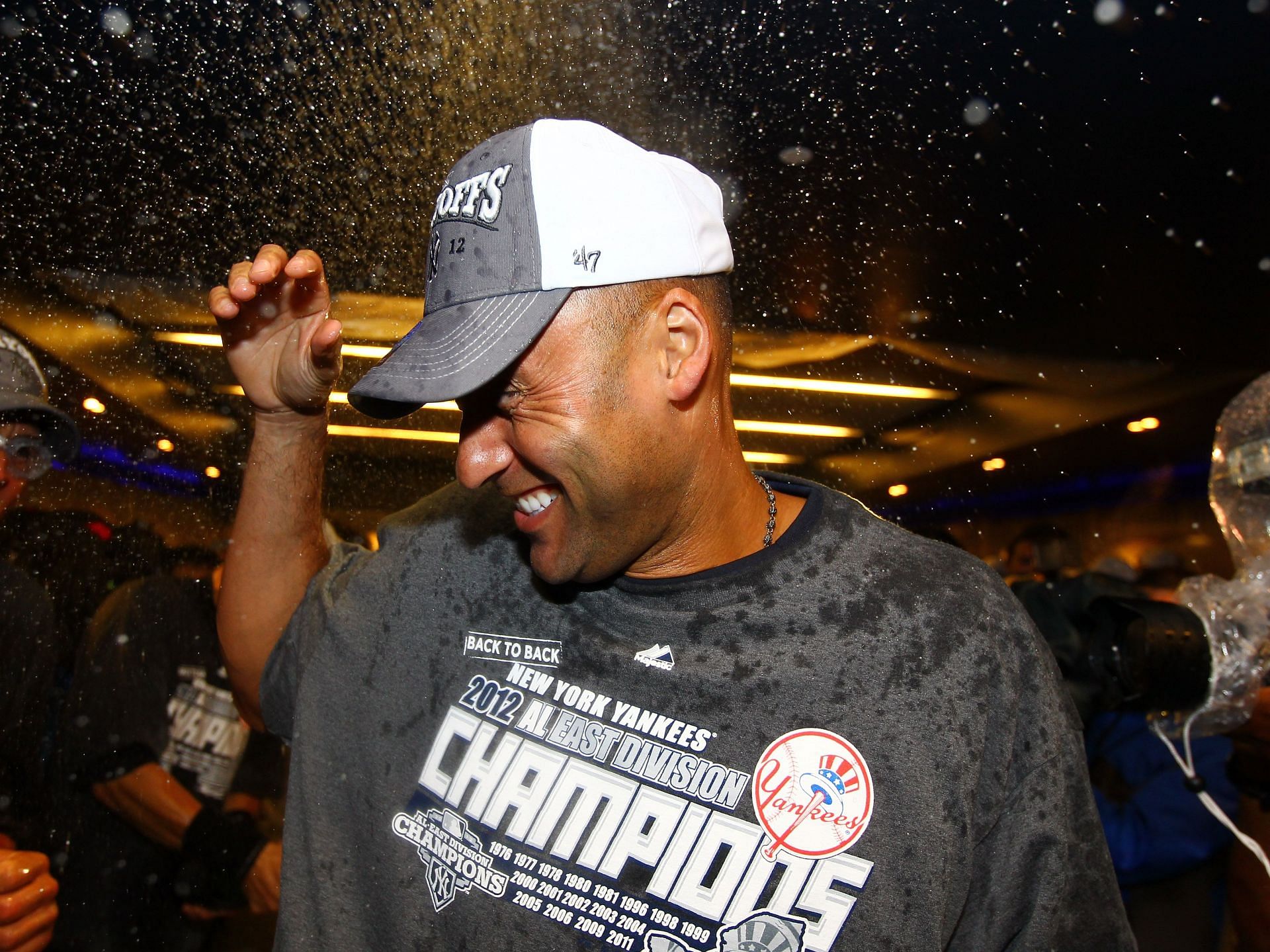 Jeter celebrates AL East championship 2012.