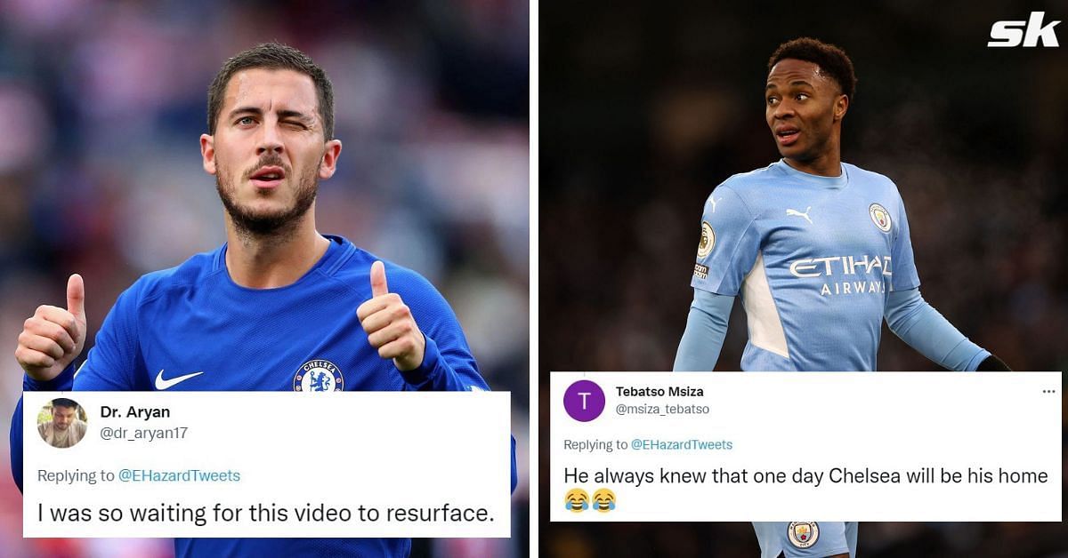 Chelsea fans react to old video of Eden Hazard mimicking Raheem Sterling