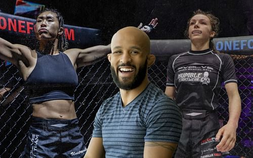 Angela Lee (left), Demetrious Johnson (middle), and Danielle Kelly (right) [Photo Credits: ONE Championship]