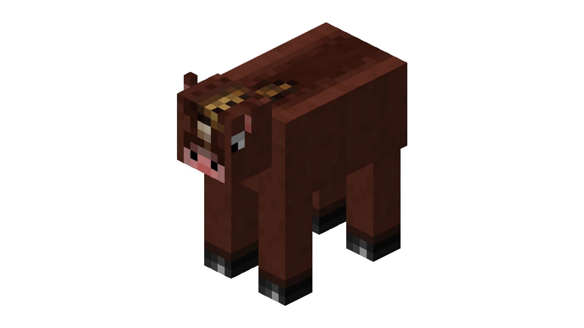 The first concept of a horse skin retextured on a cow as an April Fools joke (Image via Minecraft Wiki)