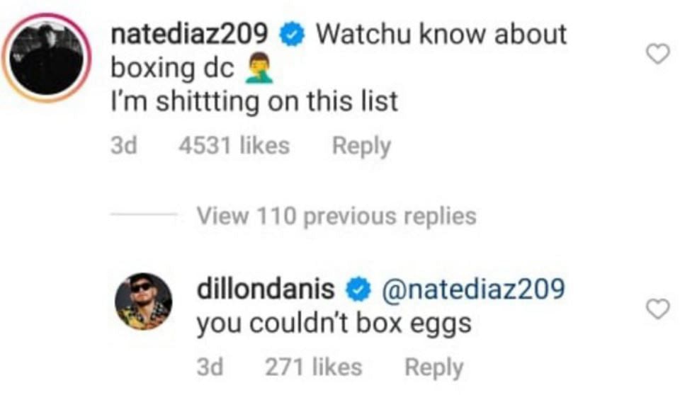 Dillon Danis taunts Nate Diaz