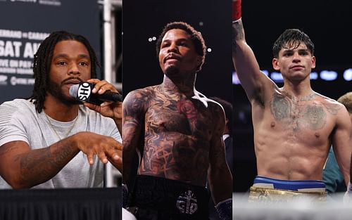 Hasim Rahman Jr. (left), Gervonta Davis (center), and Ryan Garcia (right) 