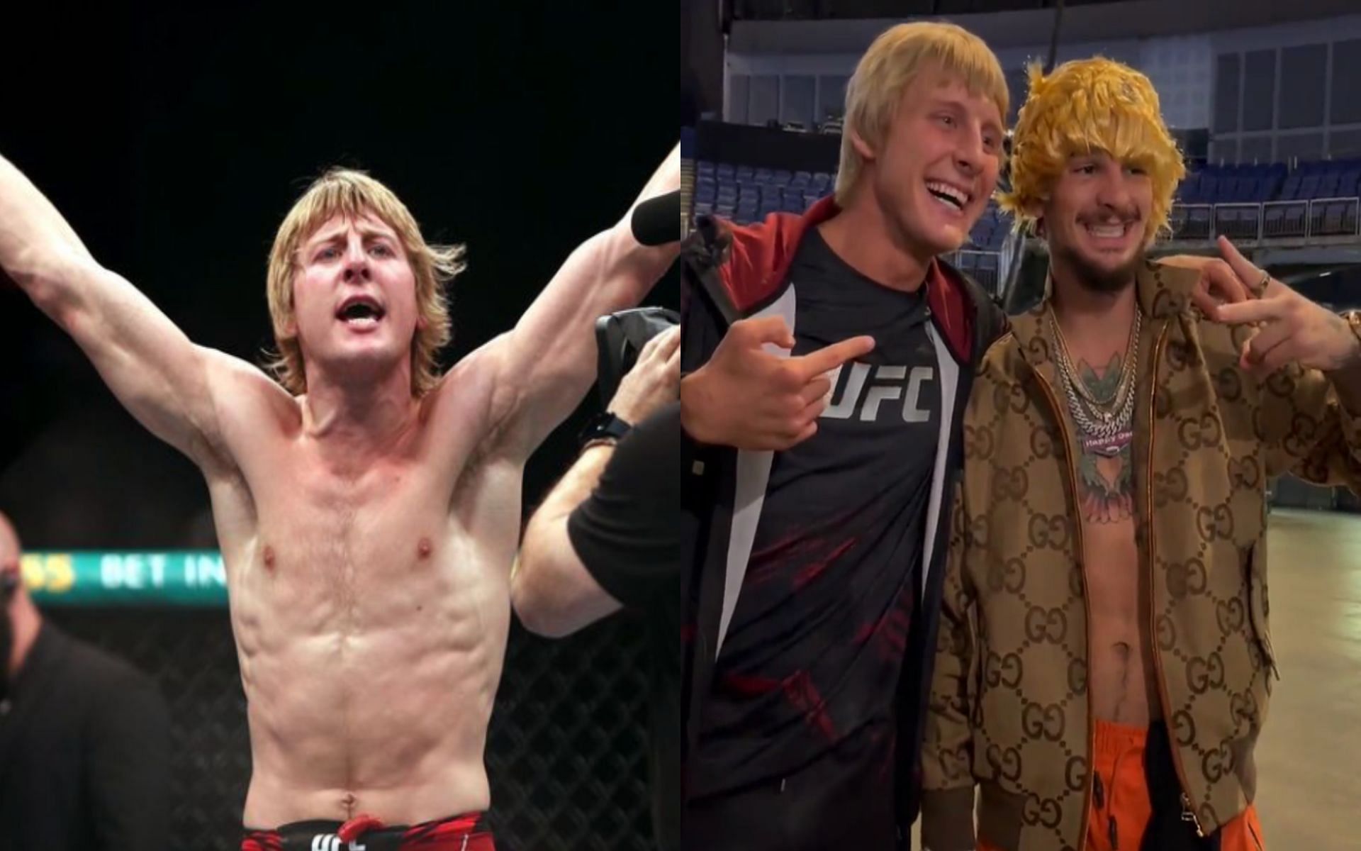 Paddy Pimblett (left and right) and Sean O&#039;Malley (far right) [Images Courtesy: @theufcbaddy on Instagram and on Twitter]