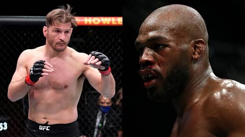 Stipe Miocic (L) names Jon Jones in his Mount Rushmore list of UFC fighters