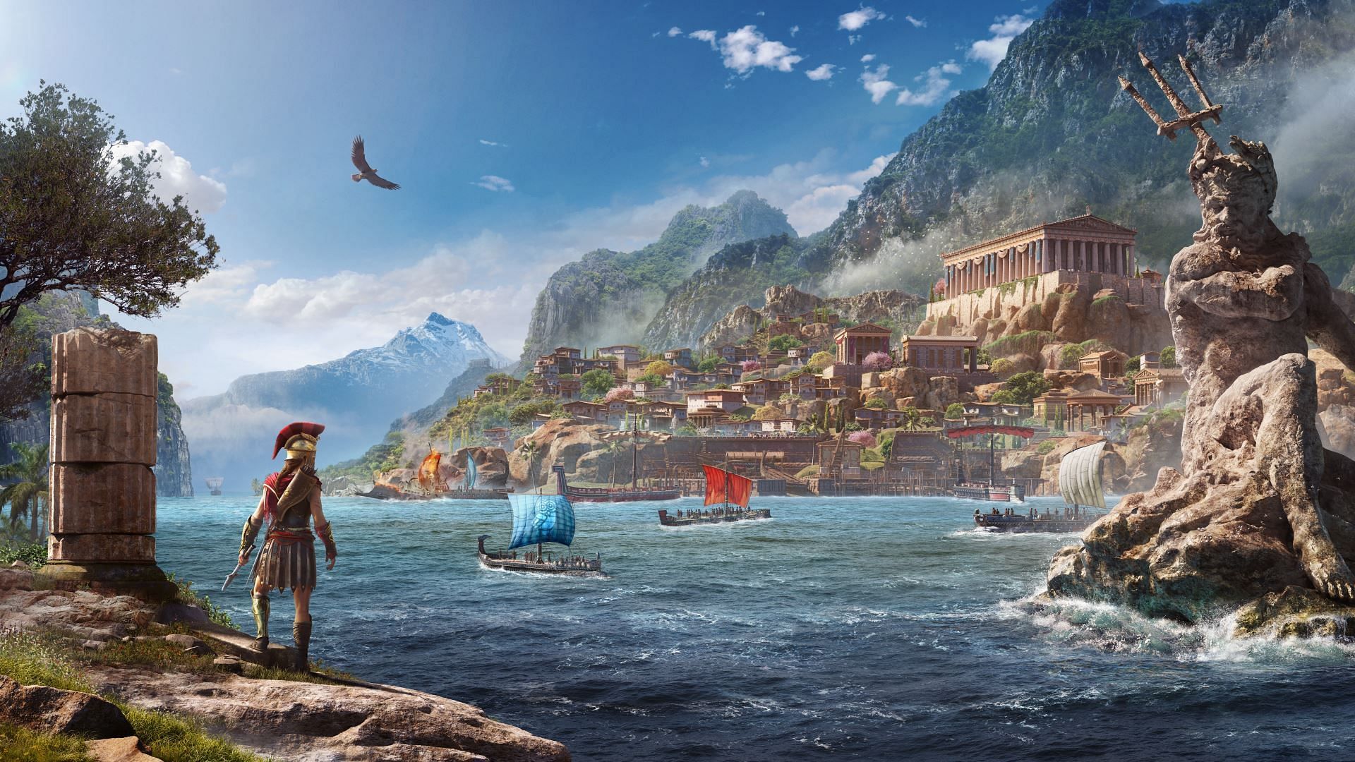 Assassin&#039;s Creed Odyssey boasts a beautiful open world to play around in (Image via Ubisoft)