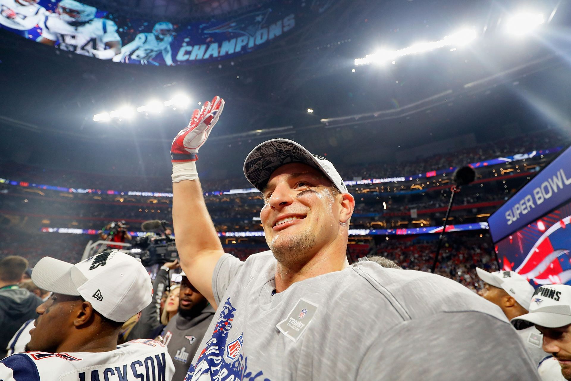 Rob Gronkowski at Super Bowl LIII