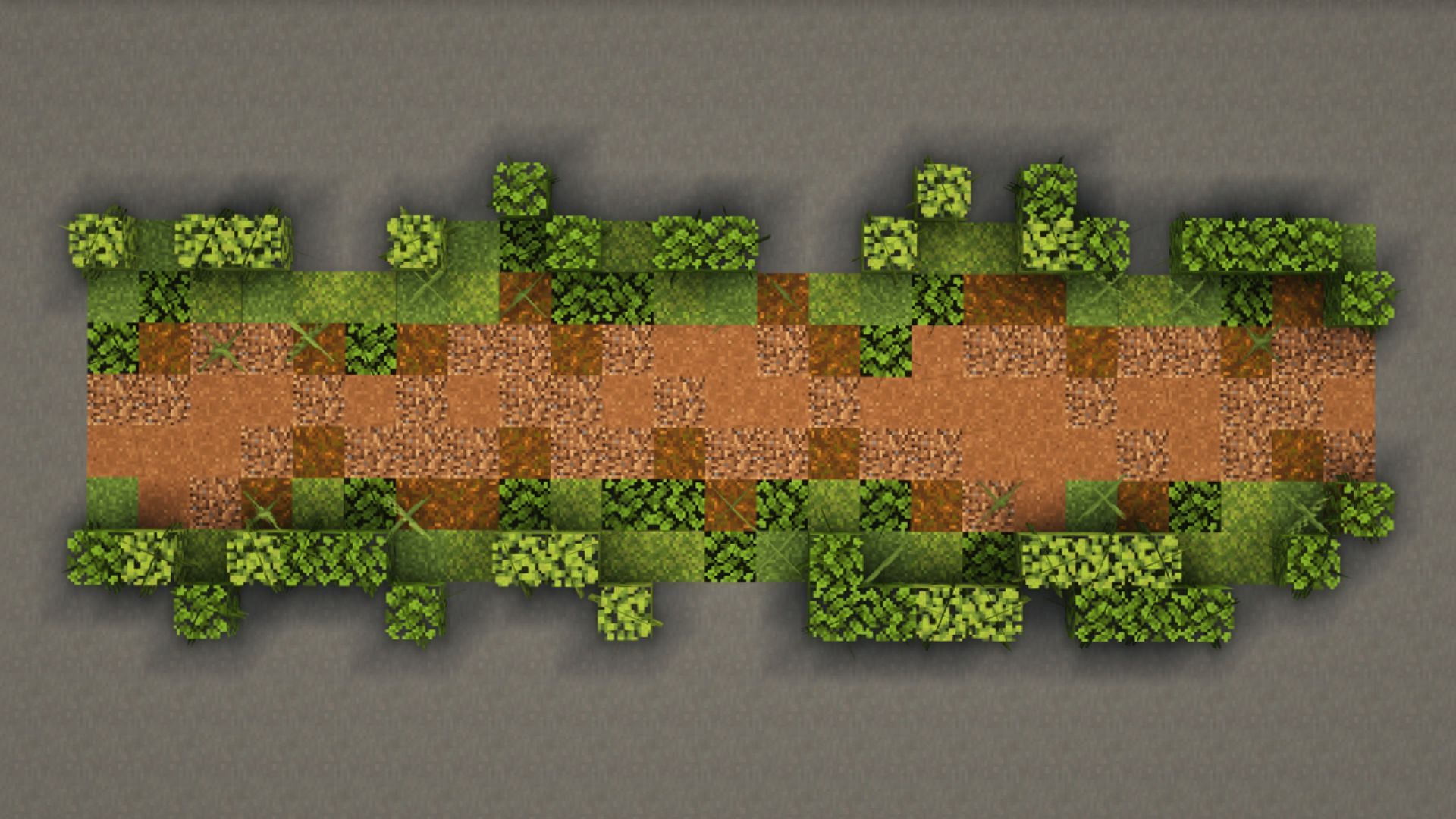 This dirt path design fits in nicely in forests or lush caves (Image via mineblr/Tumblr)