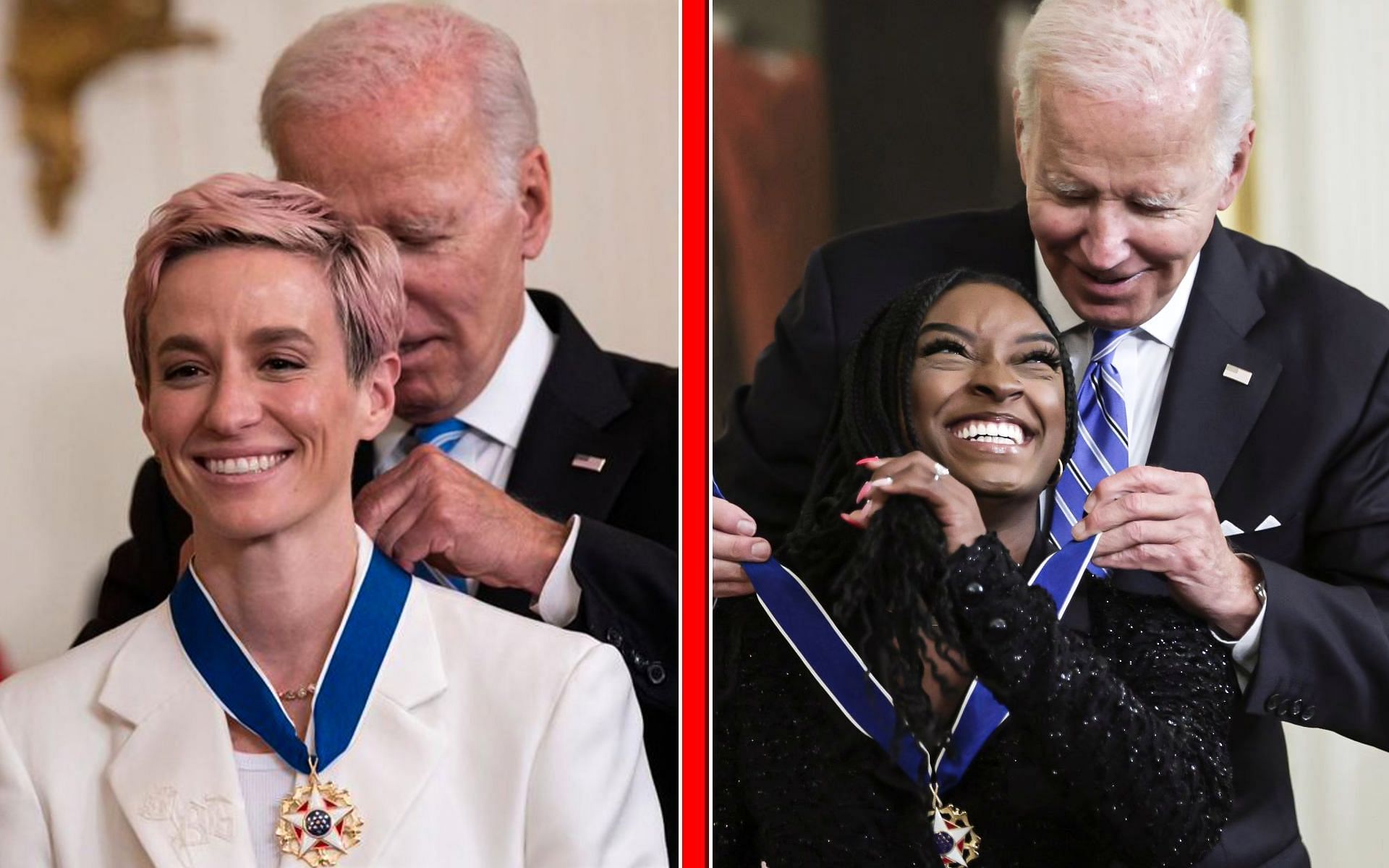 Megan Rapinoe and Simone Biles were recently the recipients of the Presidential Medal of Freedom (Image via Sportskeeda)