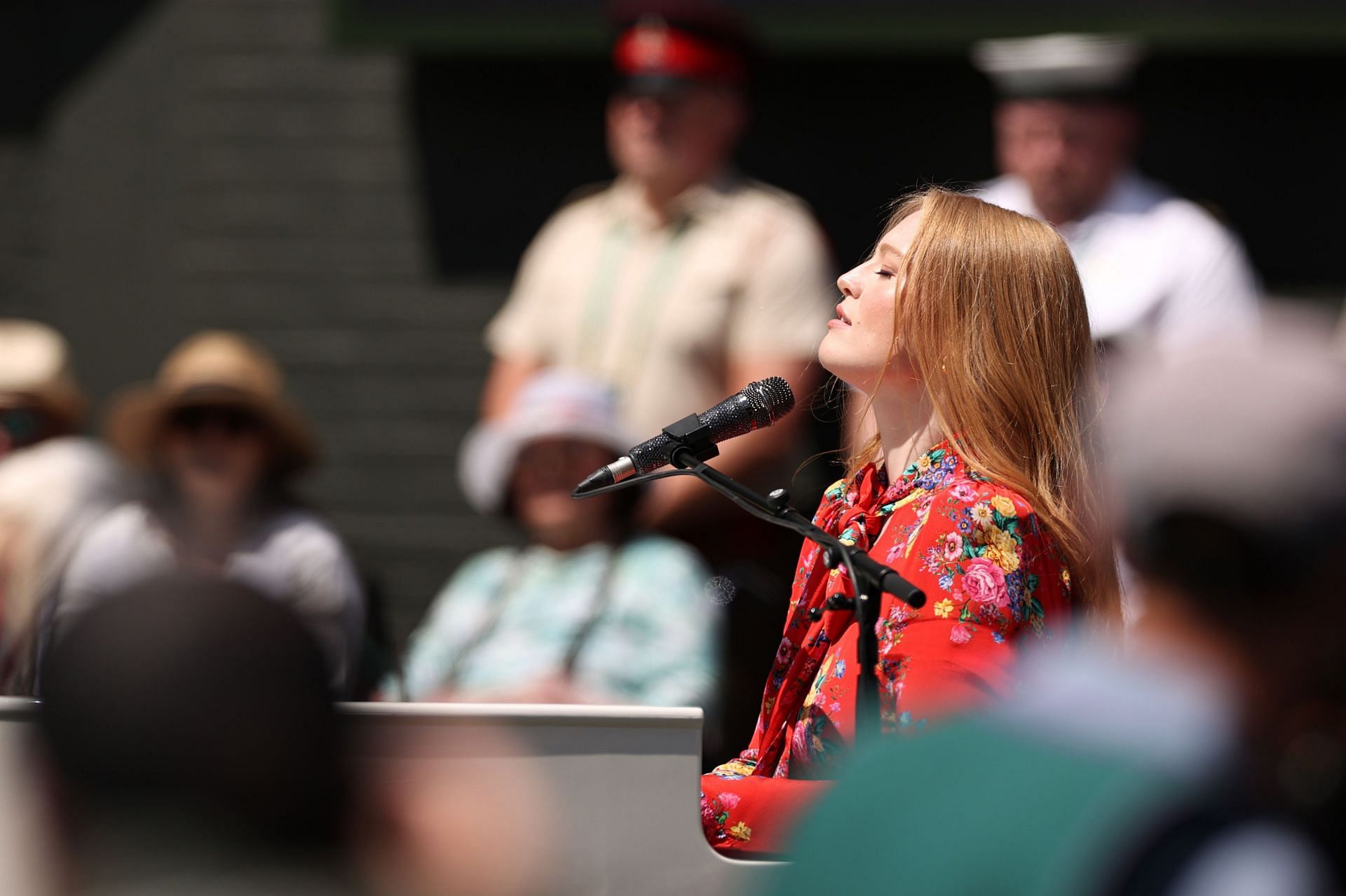 Freya Ridings performs on Centre Court