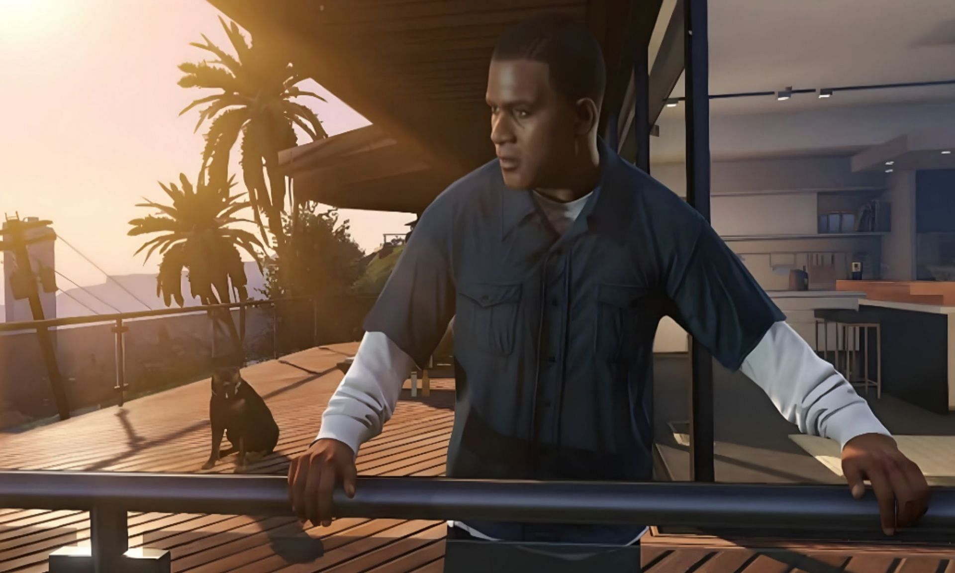 Franklin living the good life in his mansion (Image via Rockstar Games)