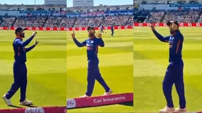 [Watch] Virat Kohli entertains fans near the boundary with his dance moves during IND vs ENG 2022 2nd T20I