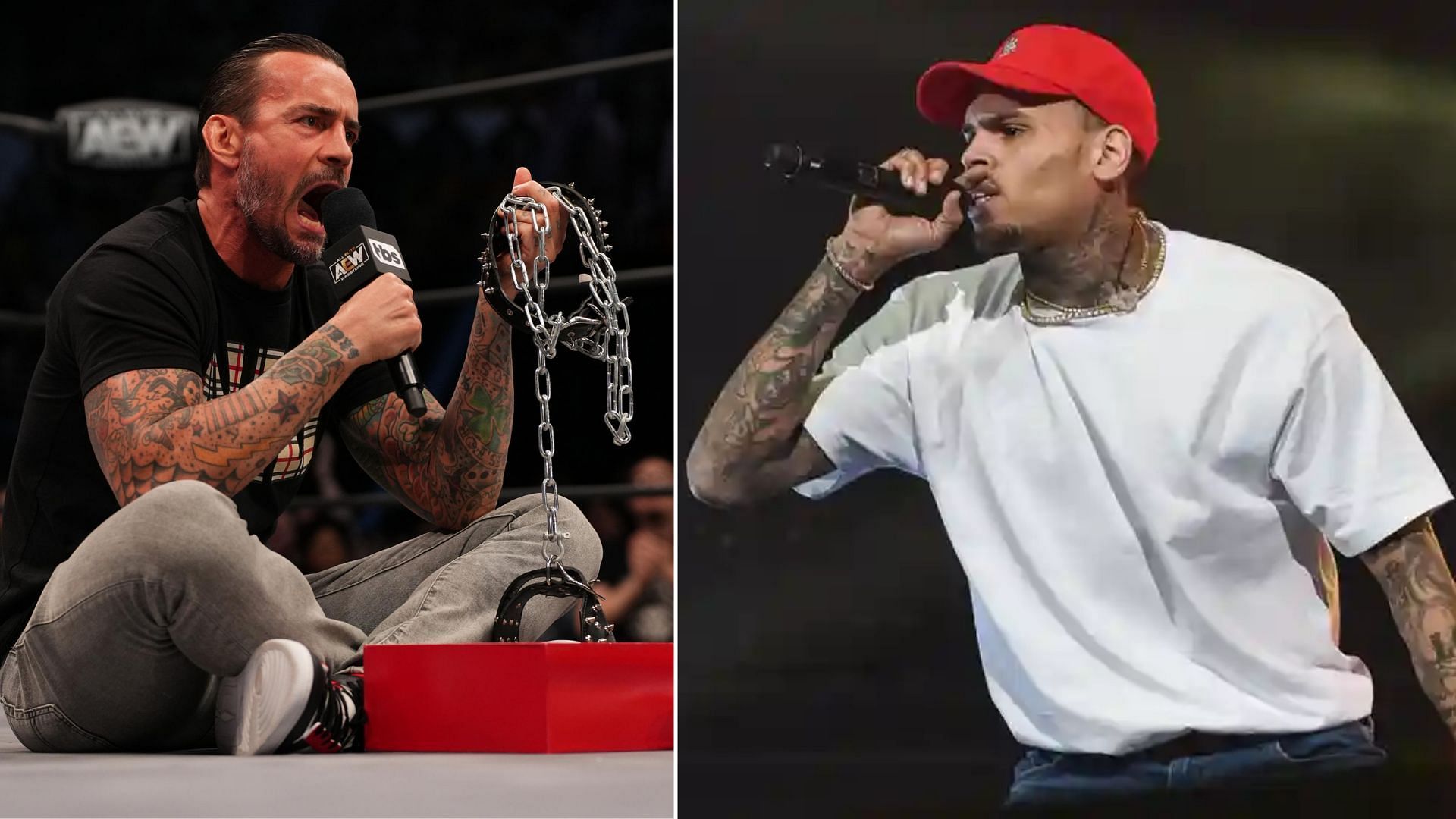 Left: CM Punk / Right: Chris Brown