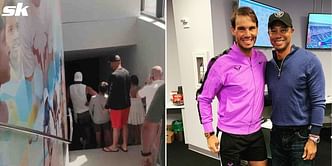 Tiger Woods visits Rafael Nadal's tennis academy in Mallorca during family vacation