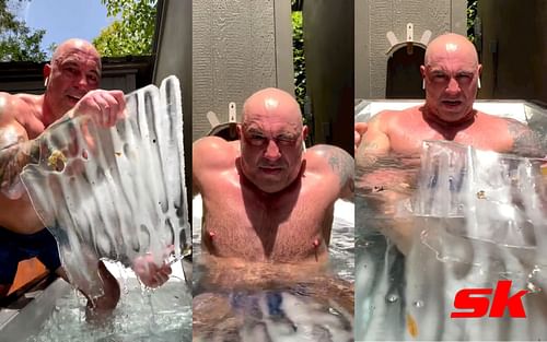 Joe Rogan during one of his cold plunges (image courtesy @joerogan Instagram)