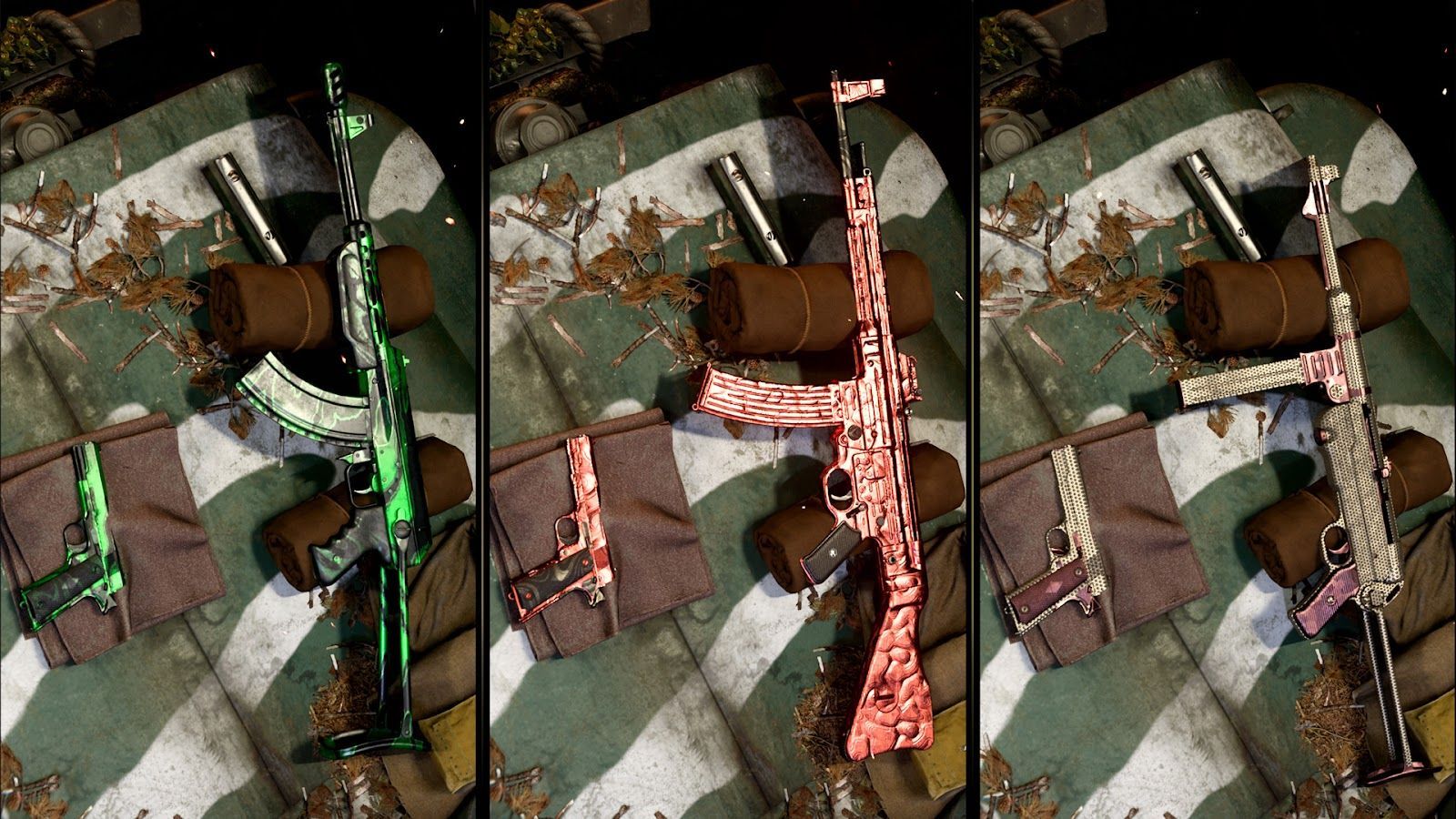 There&#039;s no better way to fight the undead masses, than with Zombie Camo weapons! (Image via Activision, Warzone)