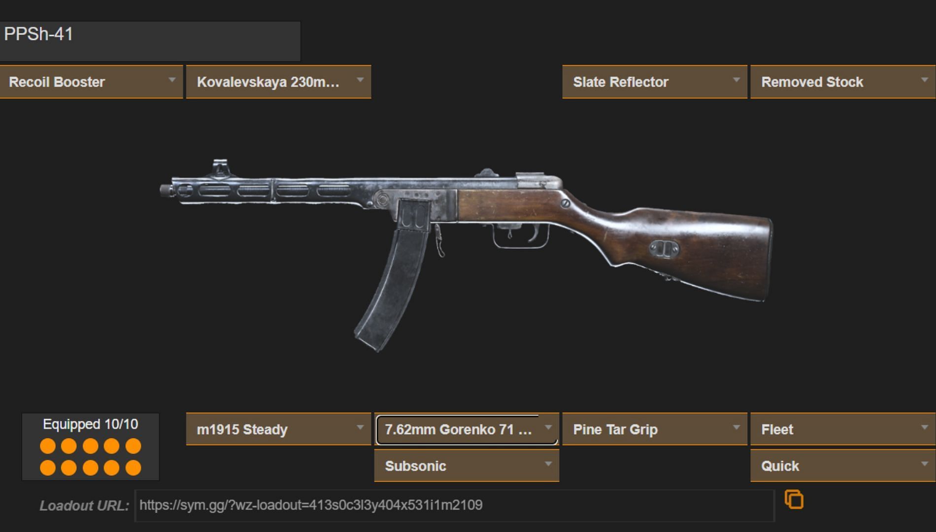 Call of Duty: Warzone&#039;s PPSh-41 (Image via sym.gg)