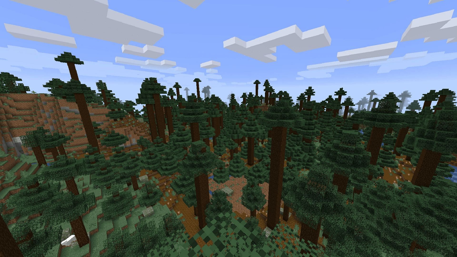 A taiga biome in Minecraft (Image via Mojang)
