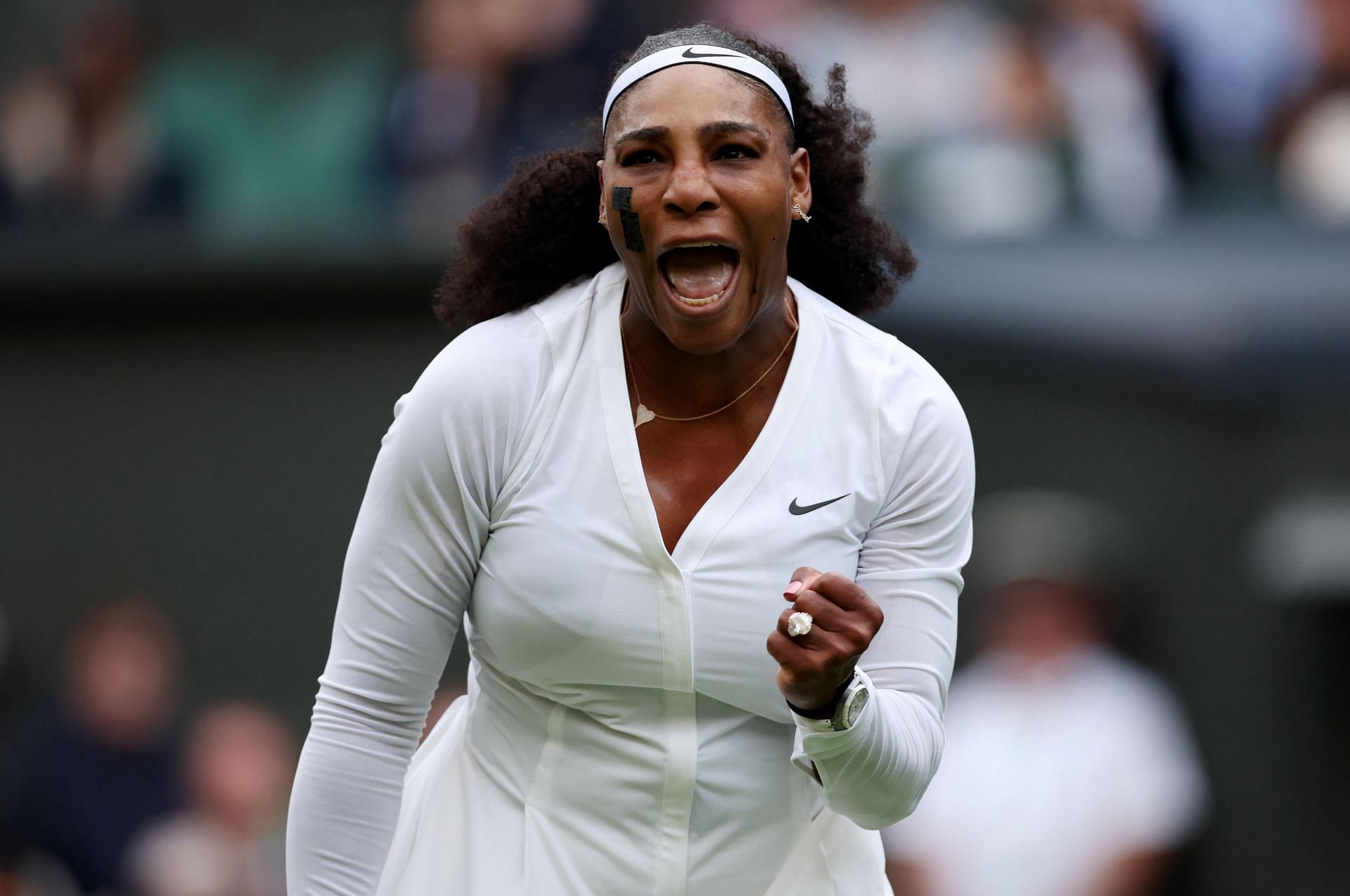 Serena Williams in action during The Championships - Wimbledon 2022