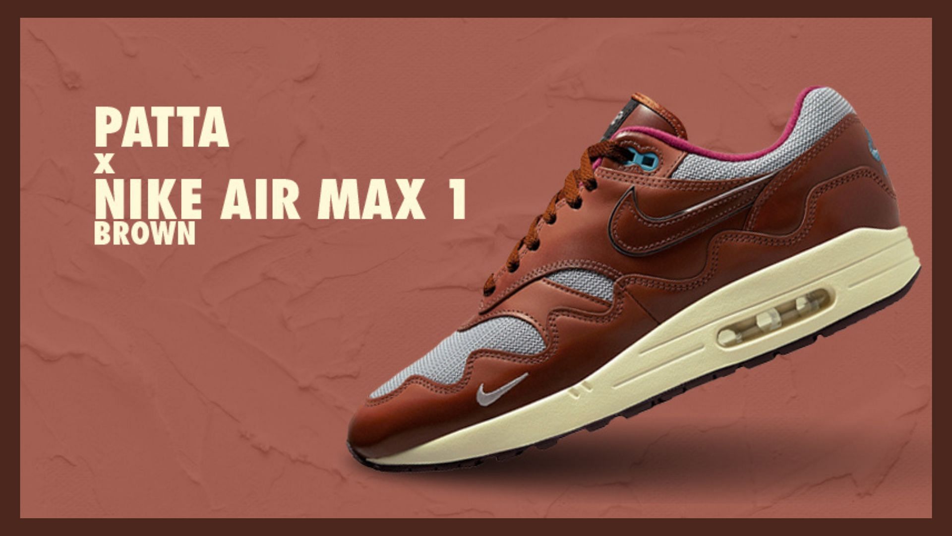 The Patta x Nike Air Max 1 Brown colorway (Image via Twitter/fastsoleuk)