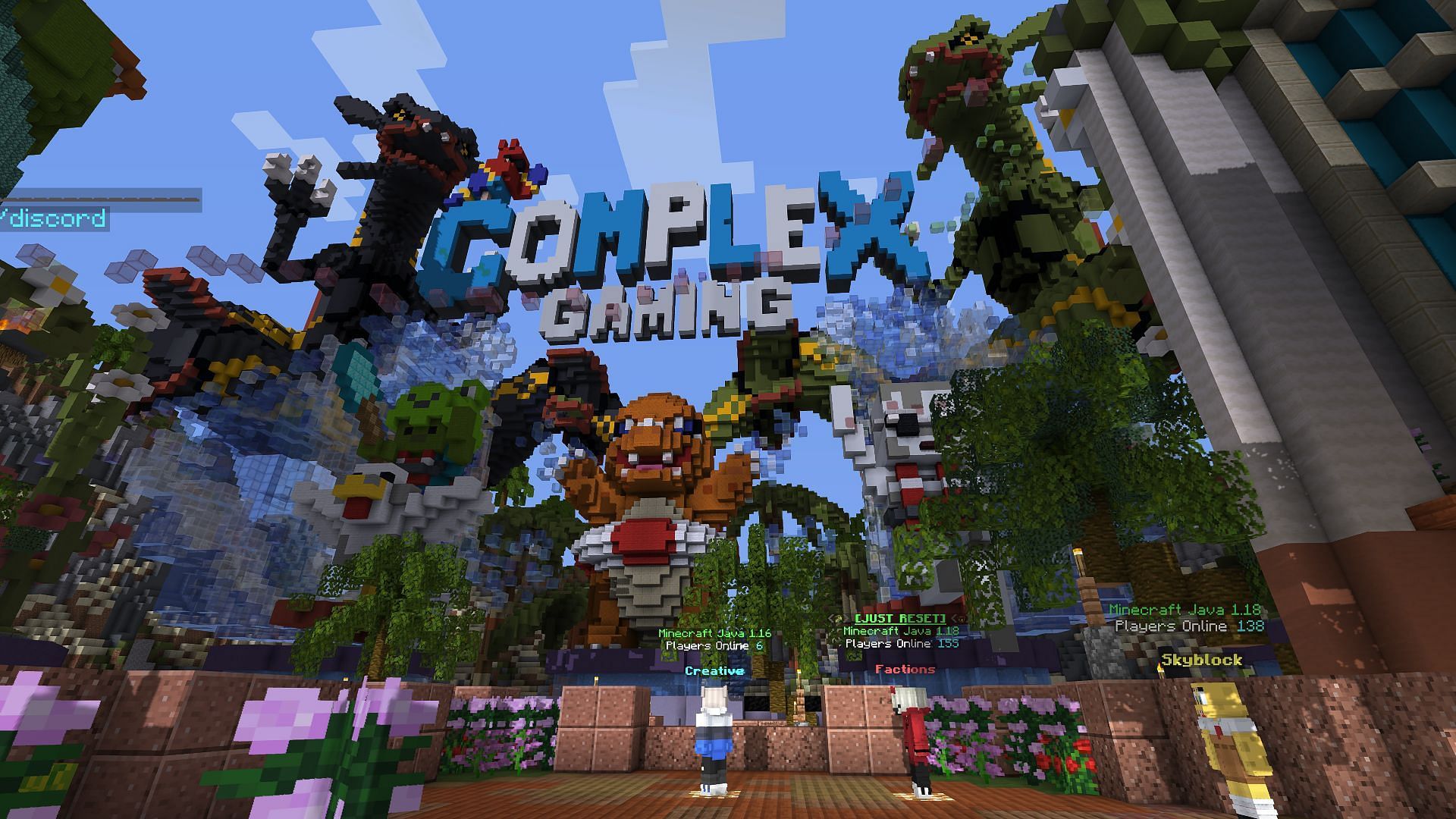 The spawn for the Complex Gaming server (Image via Minecraft)