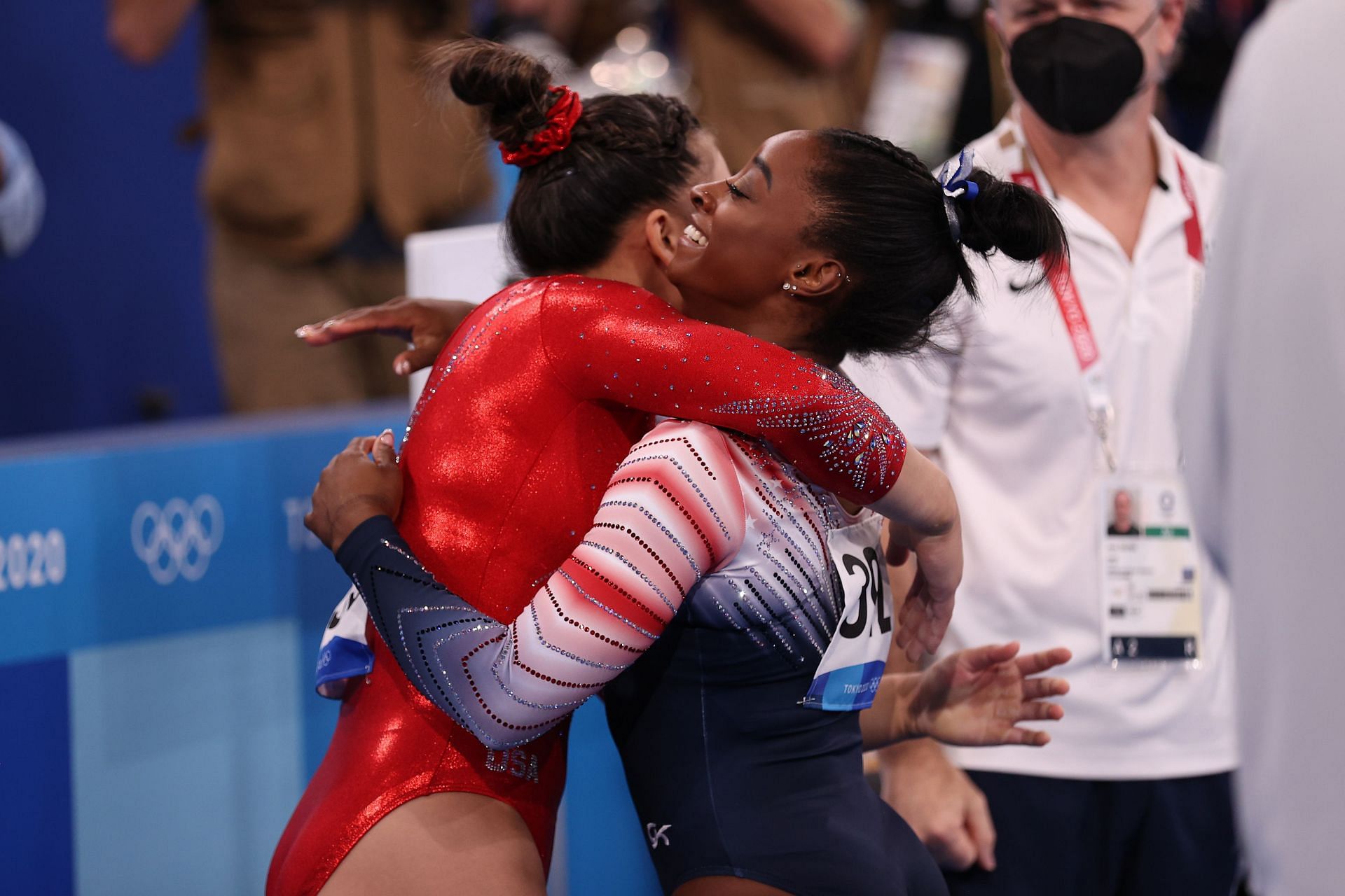 Gymnastics - Artistic - Olympics: Lee (Red) and Biles