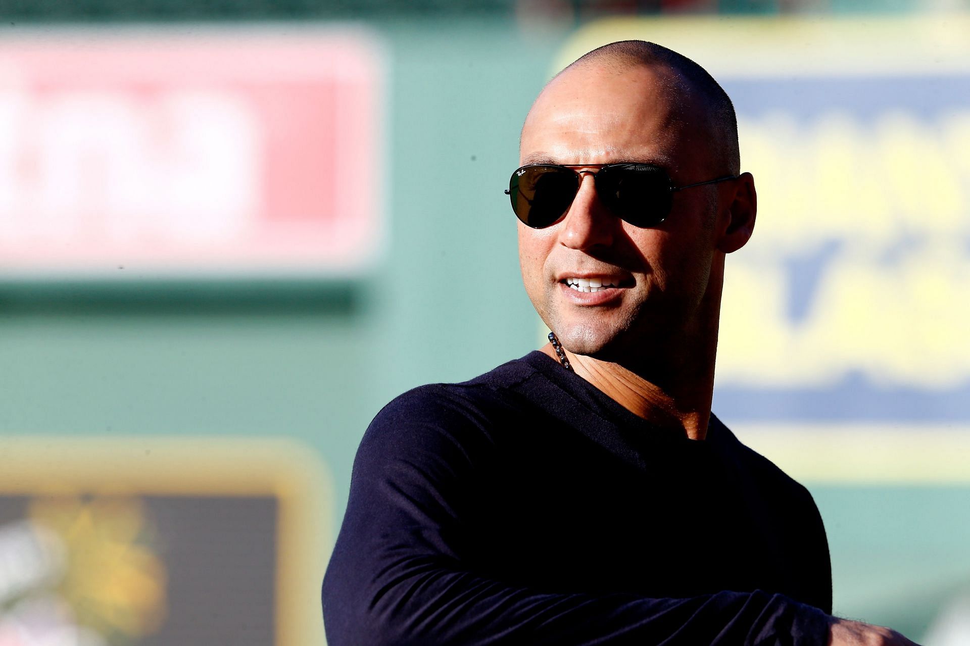 Jeter looks on, New York Yankees v Boston Red Sox.