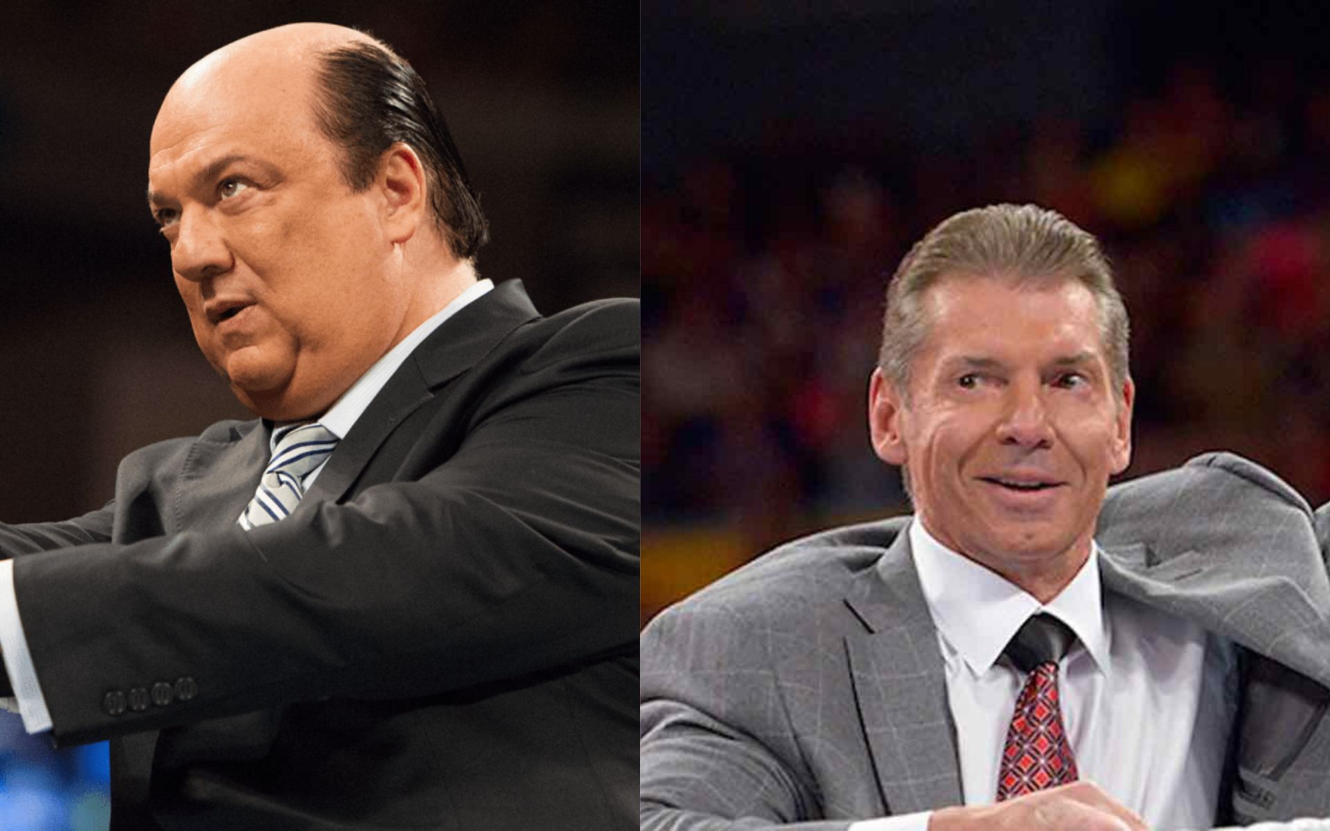 WWE manager Paul Heyman (left) and Vince McMahon (right)