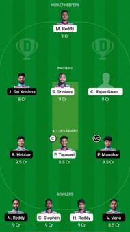 CSR vs VZW Dream11 Prediction - Shriram Andra Premier League