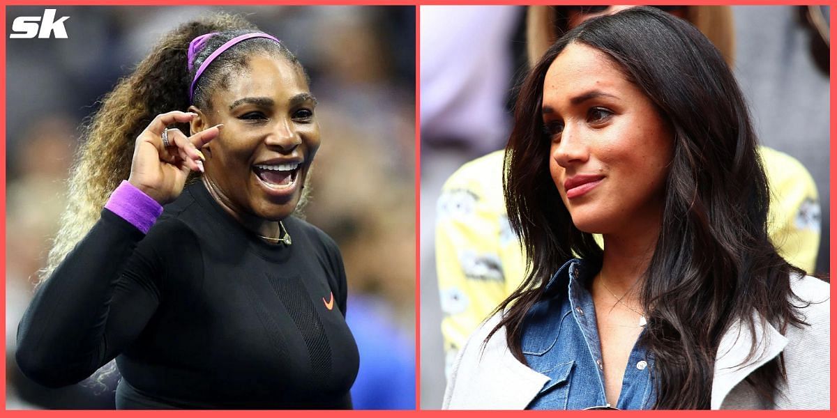 Serena Williams (L) and Meghan Markle