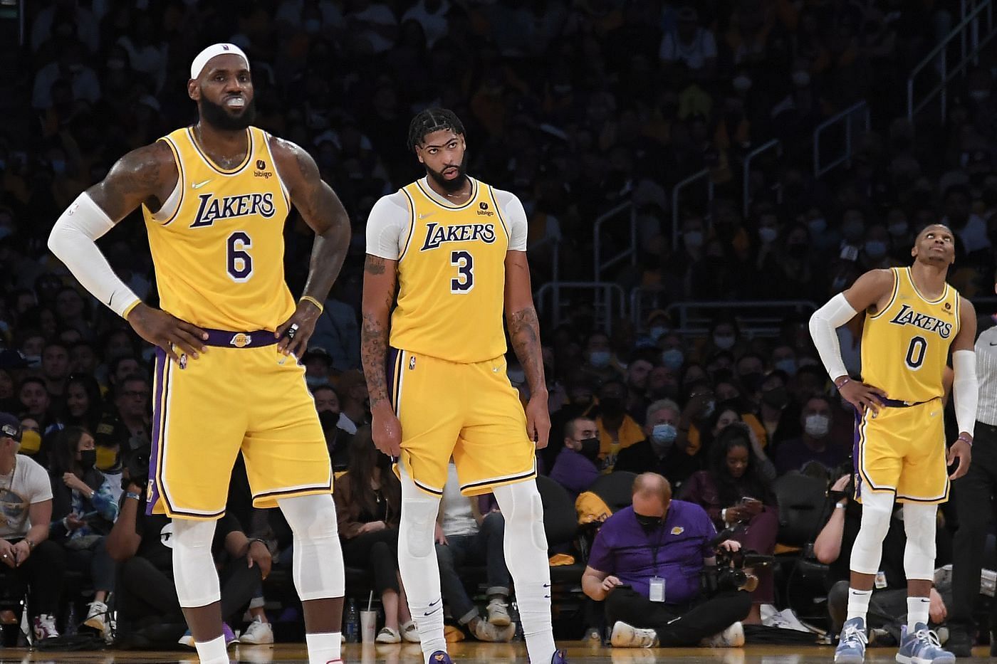 Los Angeles Lakers stars LeBron James, Anthony Davis and Russell Westbrook.