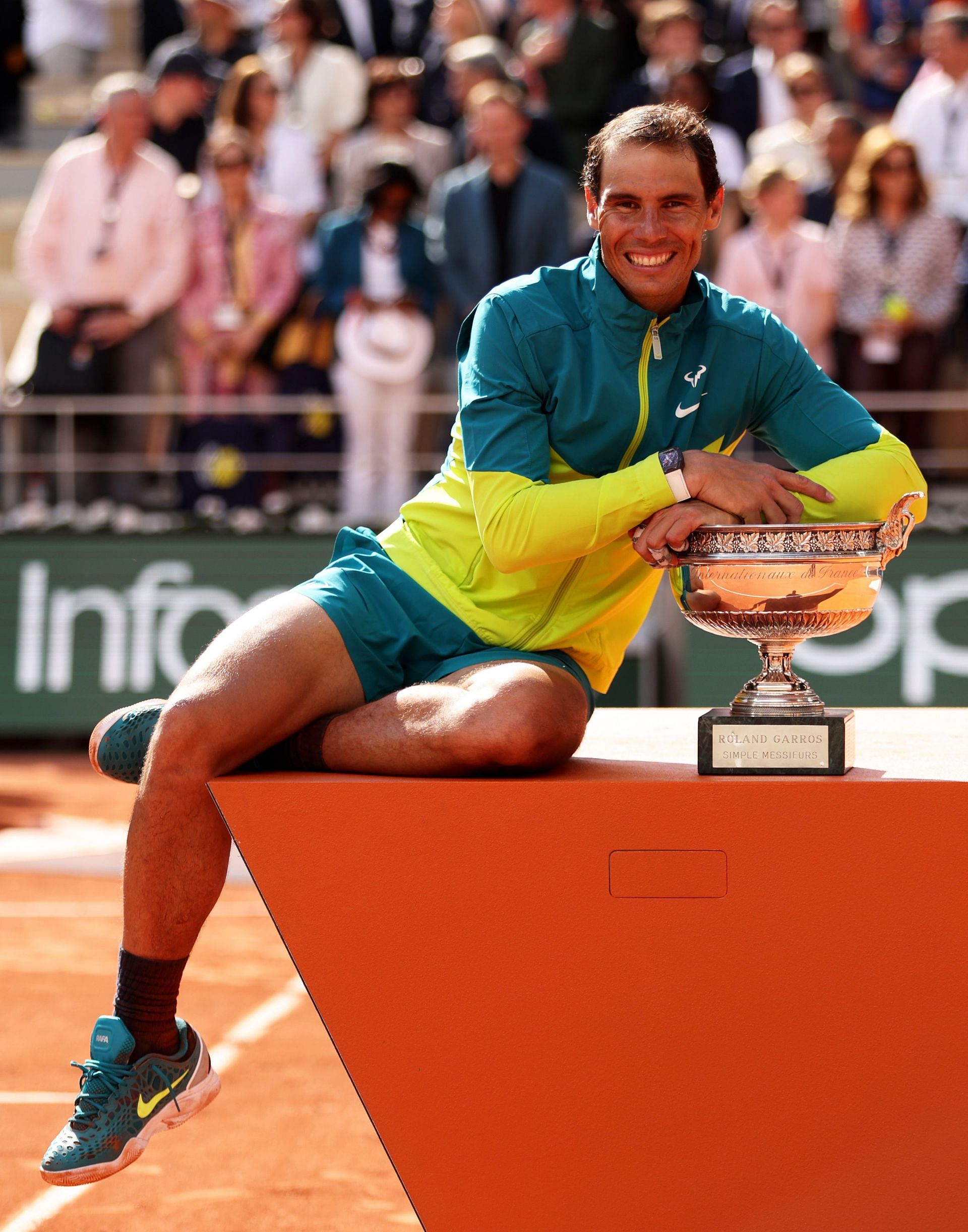 Rafael Nadal after winning the 2022 French Open title